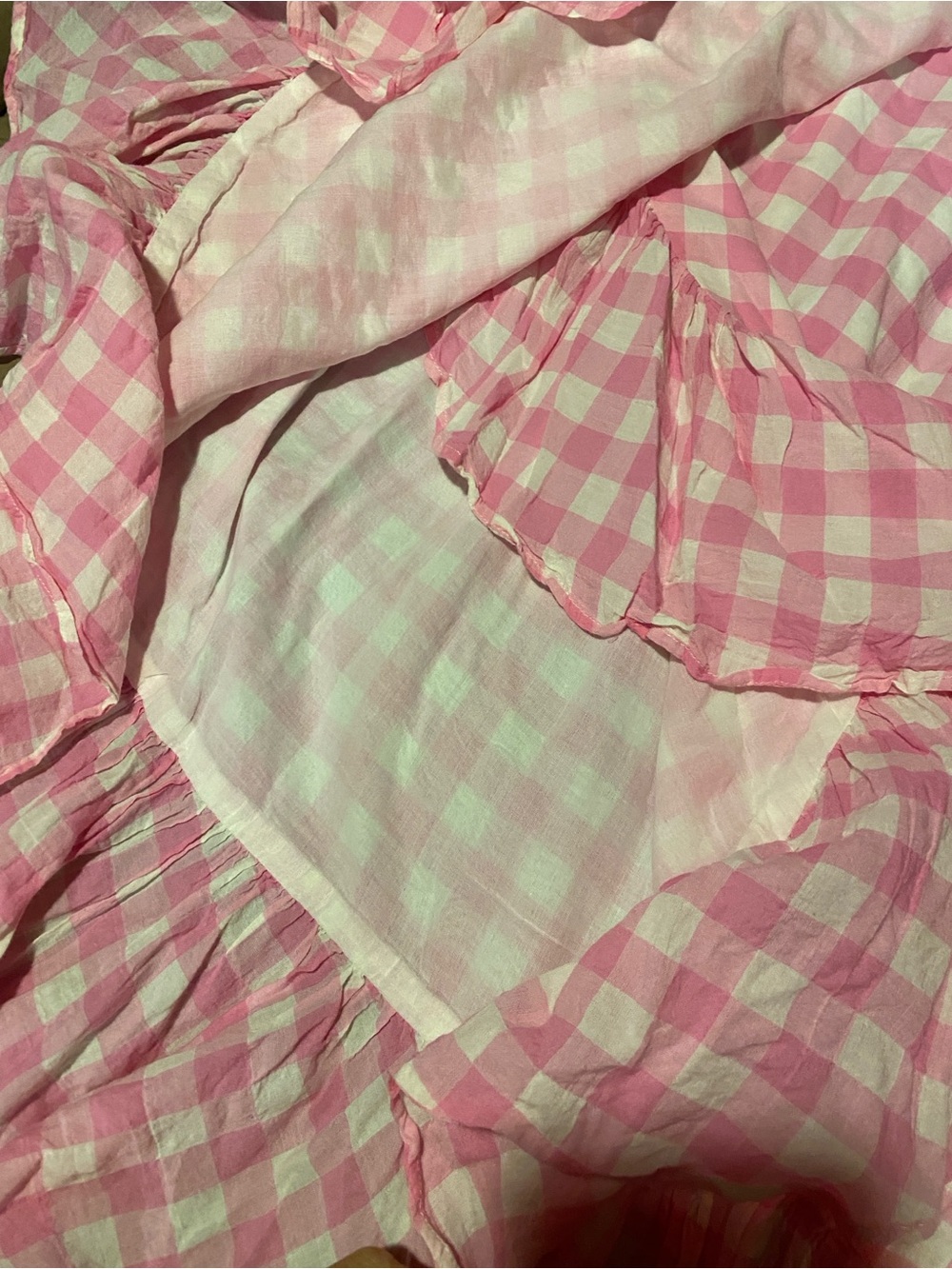 J. Crew Pink Gingham skirt midi L wrap - Picture 2 of 3